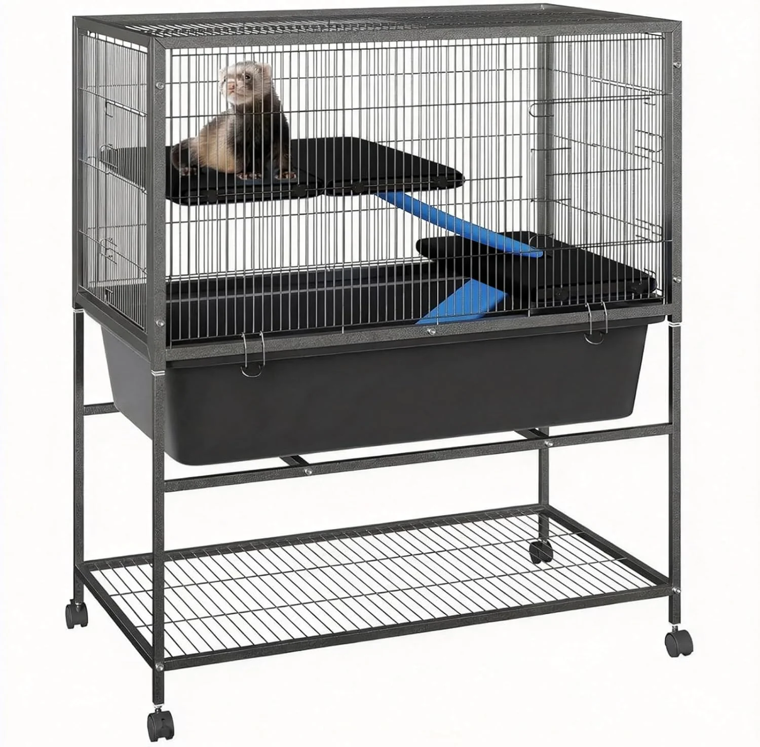 Sophisticated Garvee Ferret Cage 40.4in with 3 Platforms Natural