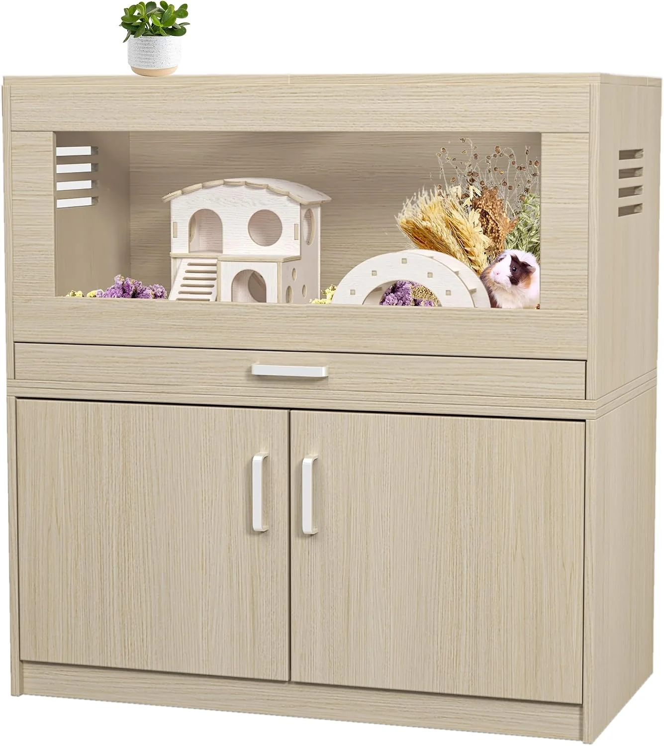Reliable Wooden Hamster Cage with Acrylic Viewing Panel Fine Crafted