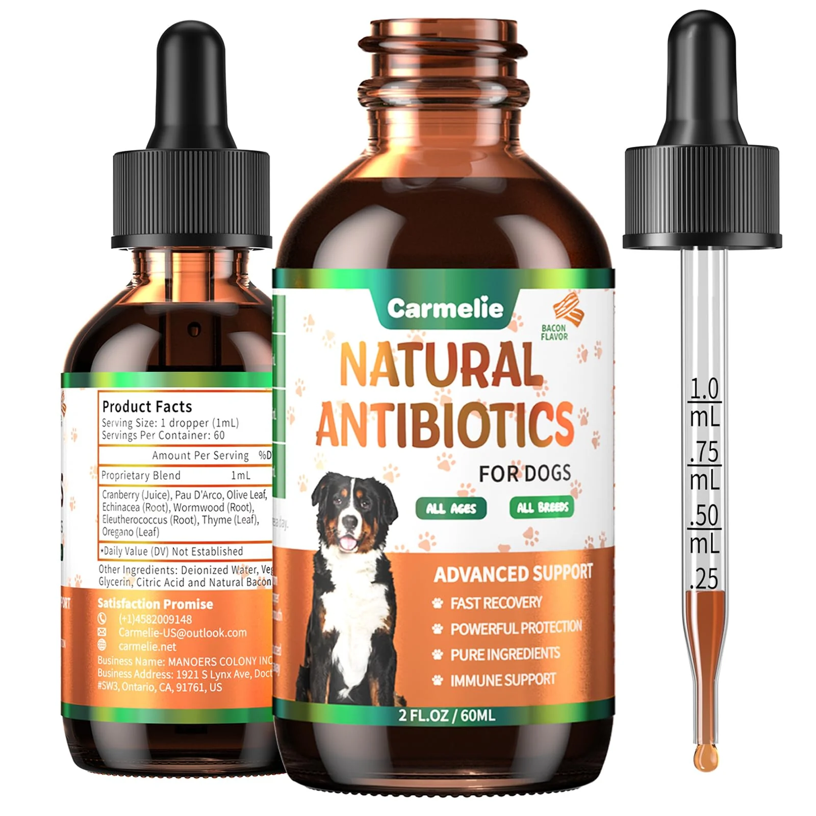 Fast Carmelie Natural Antibiotics for Dogs – Herbal Drops for Skin Health Itch Relief 60 ml Exceptional