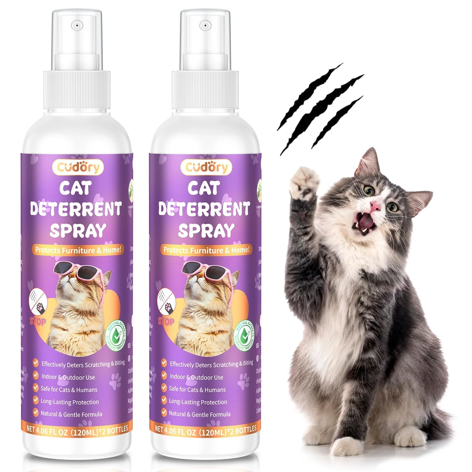 Specialty Cudory 2 Pack Cat Deterrent Spray – Indoor Outdoor Anti-Scratch Cat Repellent Top-Quality