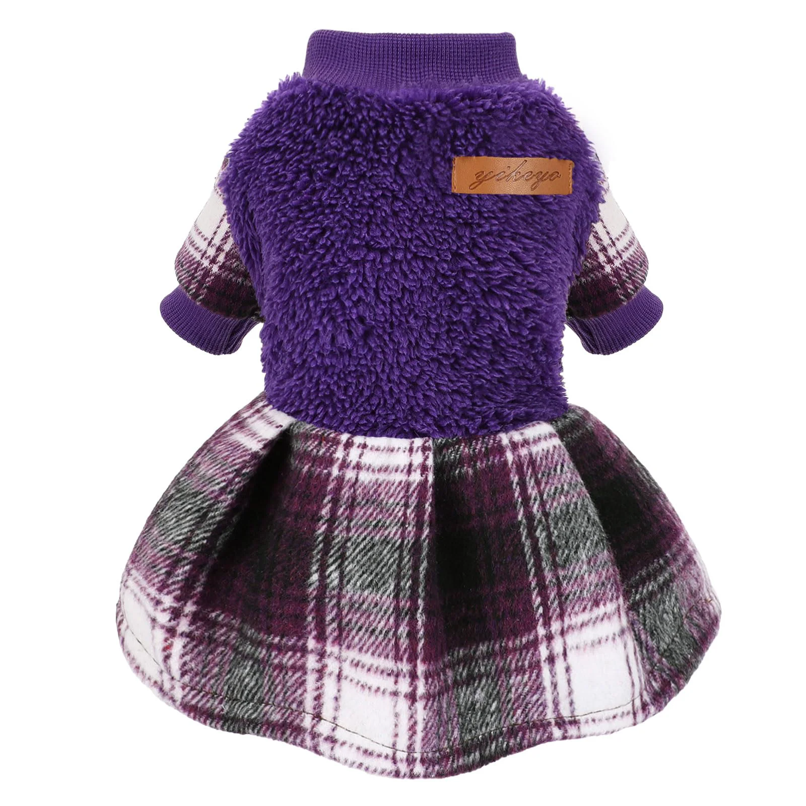 Selected Kosiyi Small Dog Clothes - Pink Plaid Sweater Dress for Shih Tzu Yorkie More Medium Excellent