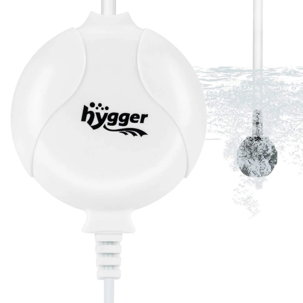 Sustainable hygger Quiet Aquarium Air Pump 1.5W Energy-Saving Oxygen Pump for 1-15 Gallon Tanks Secure