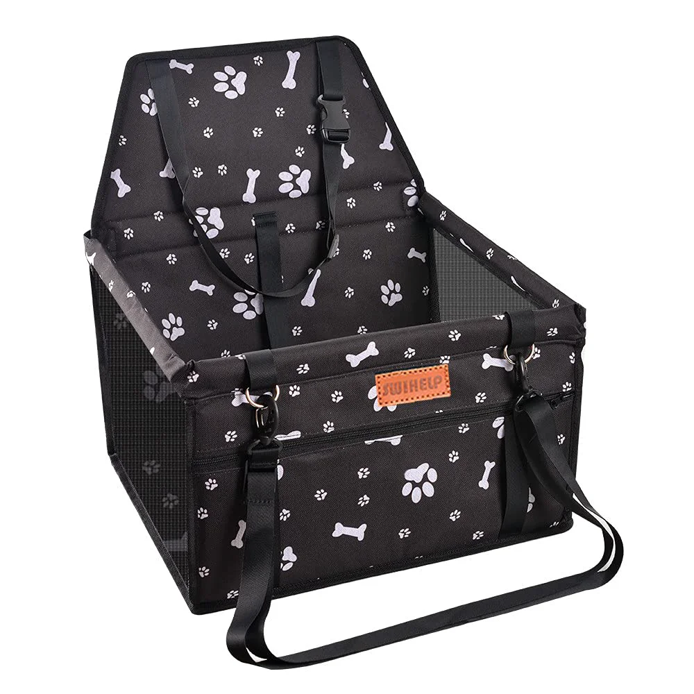 Fine Crafted SWIHELP Dog Car Seat Booster for Small Pets – Sturdy PVC Frame Anti-Collapse Foldable High-Grade