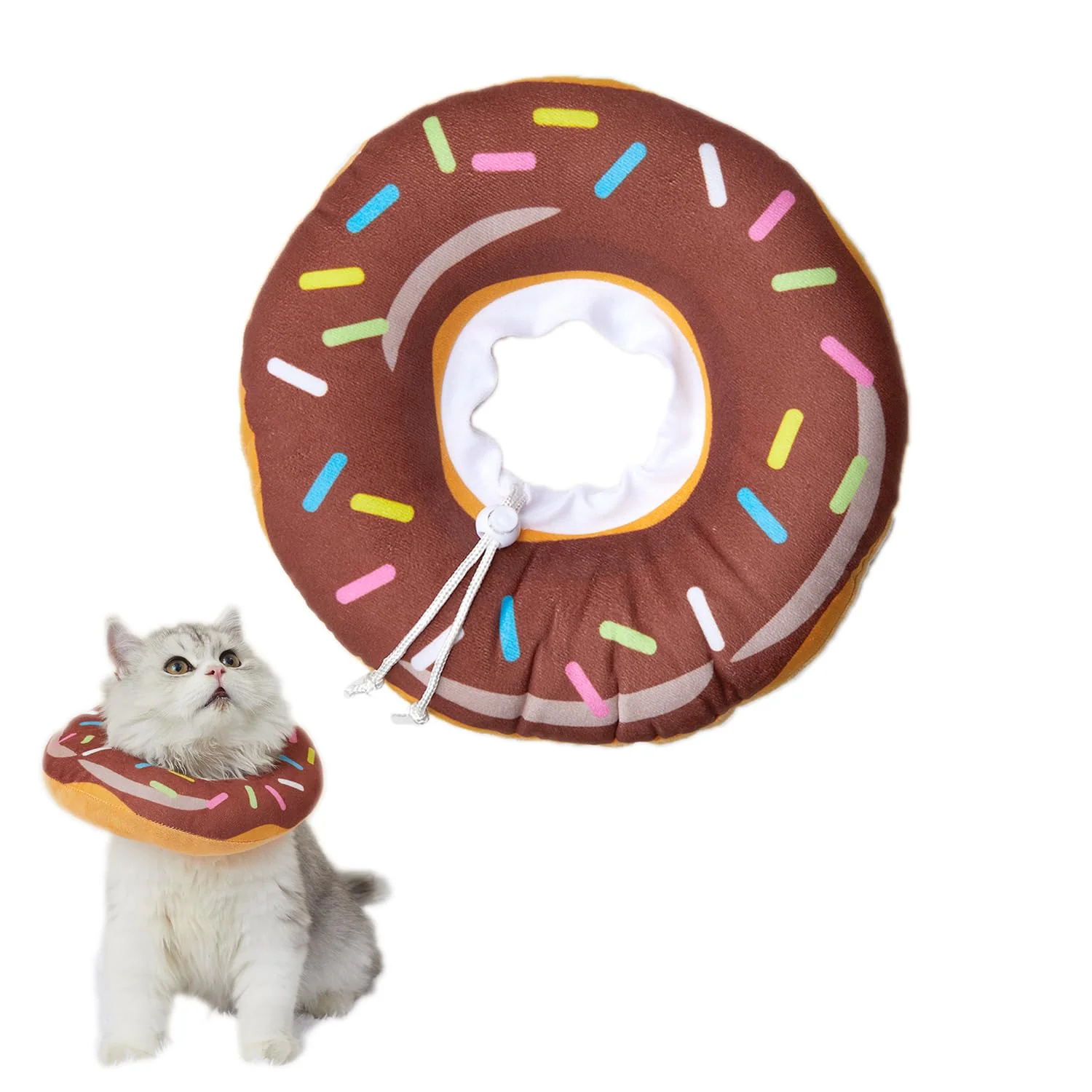 Expertly Made Amakunft Adjustable Cat Cone Collar – Soft Donut Recovery Collar Size M 6-13 inch neck World-Class
