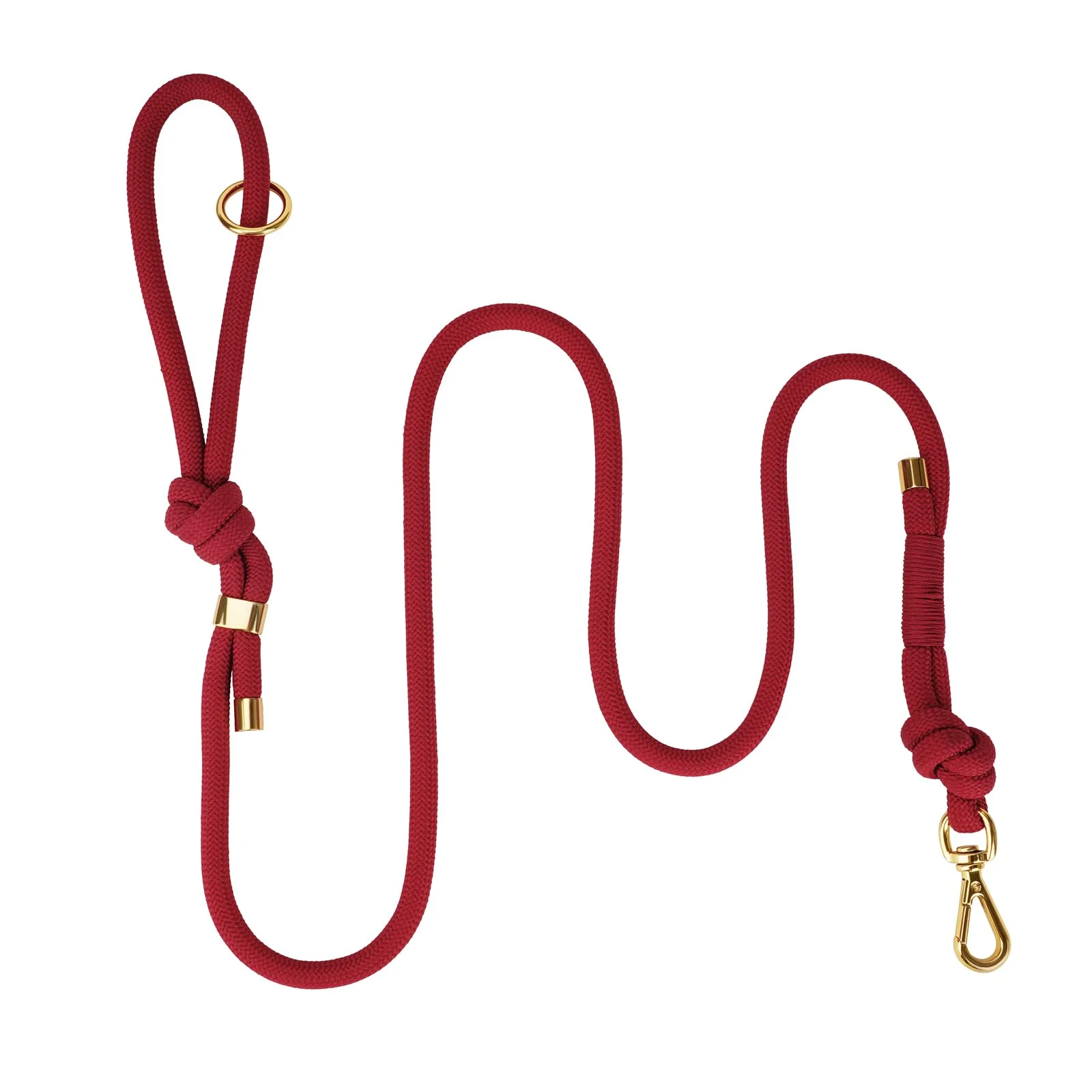 Detailed Sunraymascota 5FT No-Pull Dog Leash for Medium Large Dogs — Non-Slip Handle Gold-Toned Clip Burgundy Red Long-Lasting