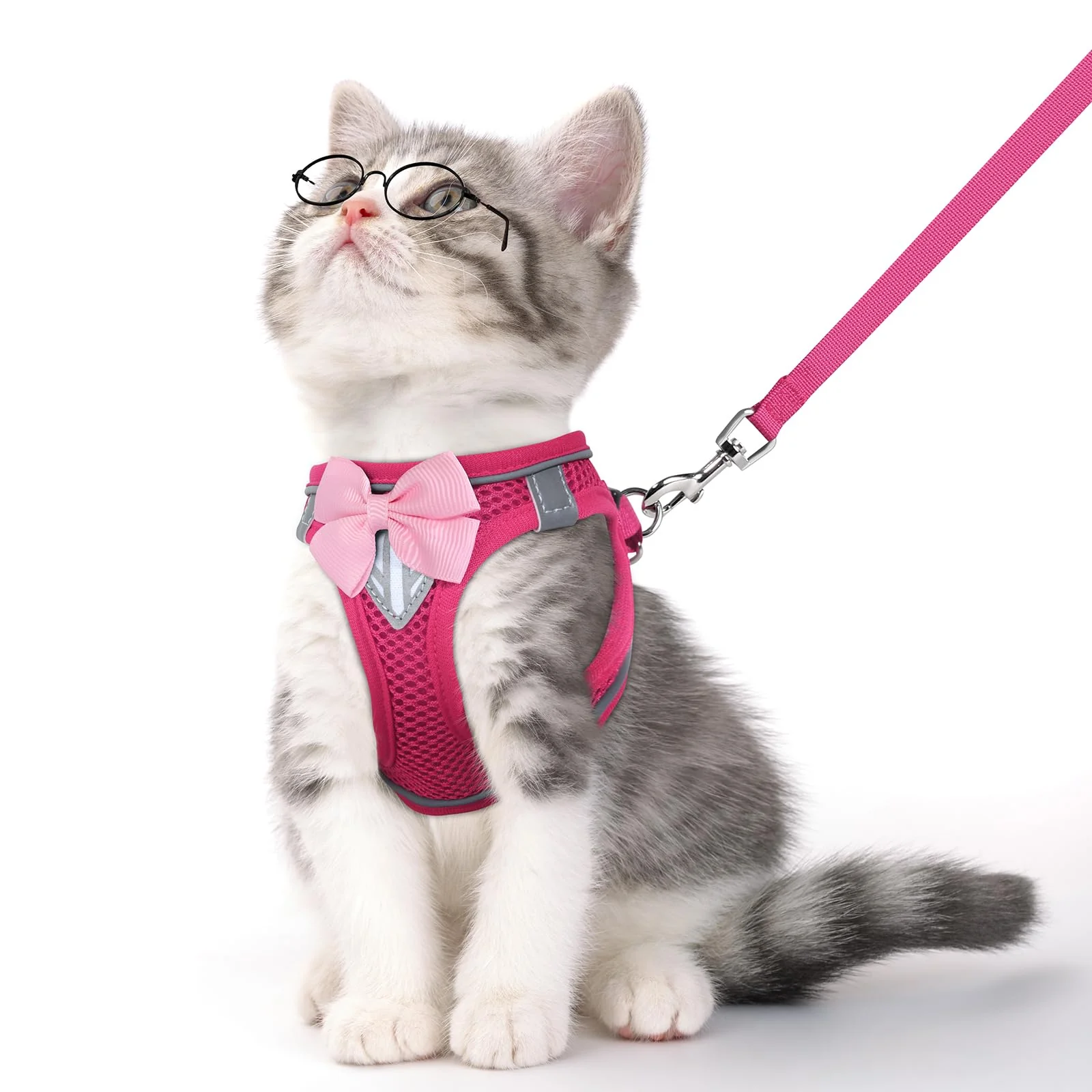Exclusive NCMAMA Cat Vest Harness Leash Set – Escape-Proof Adjustable Reflective Pink Carefully Designed