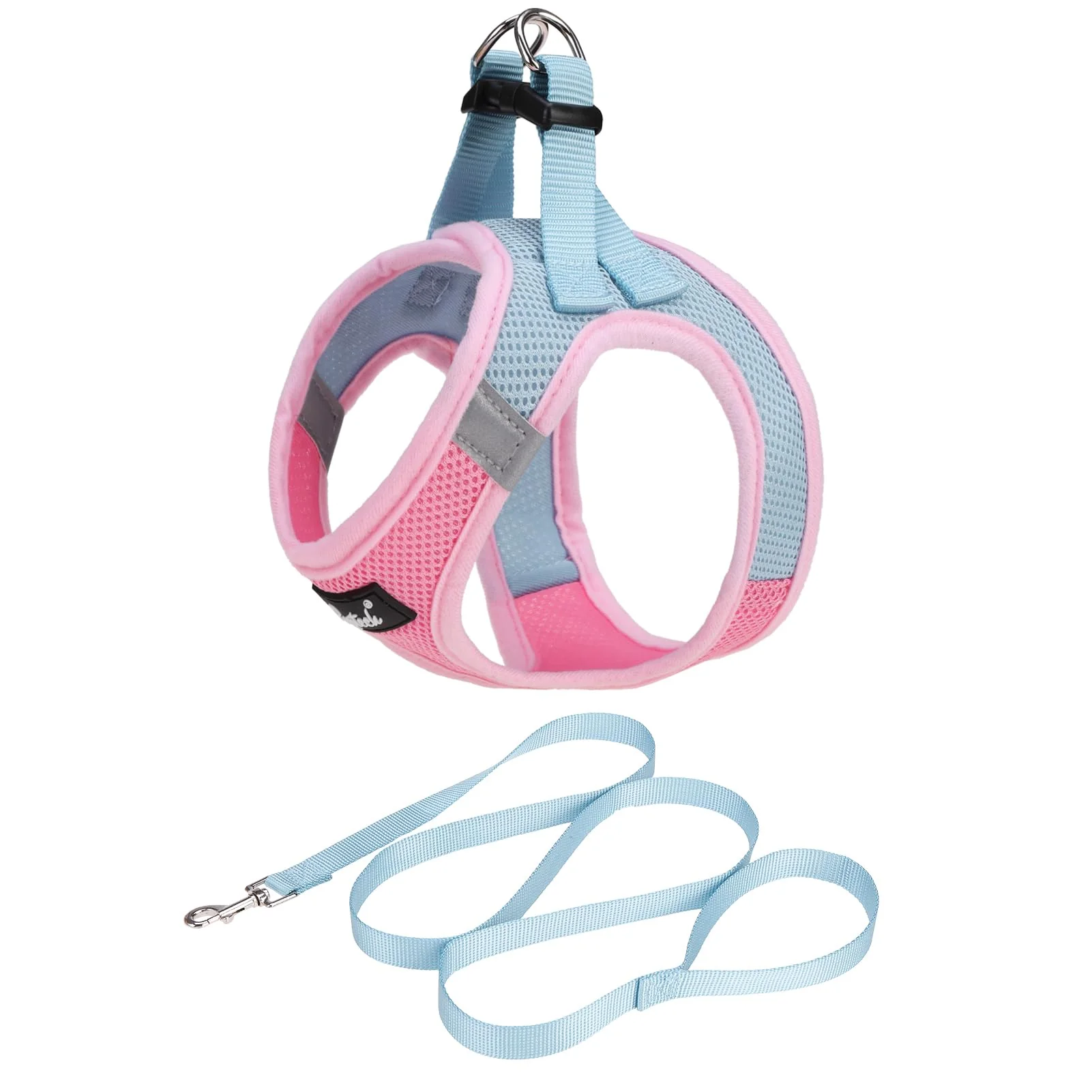 Specialty PUPTECK Dog Harness and Leash Set for Small Medium Dogs - No Pull Step-in Mesh Vest Reflective at Night Pink Blue Size S Genuine