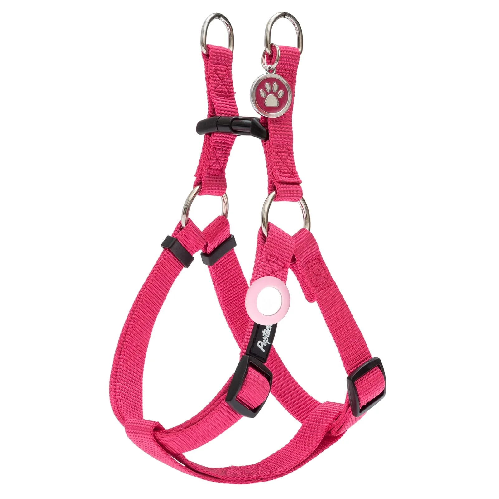 Excellent PUPTECK No Pull Dog Harness – Soft Adjustable Step-In Nylon Vest with ID Tag Hot Pink Size L Crafted