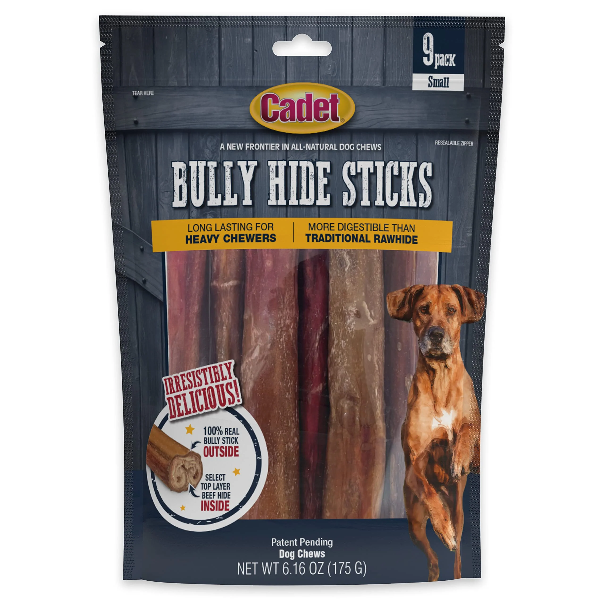 Dependable Cadet Bully Hide Sticks for Small Dogs – All-Natural Beef Pizzle Long-Lasting Chews Fast