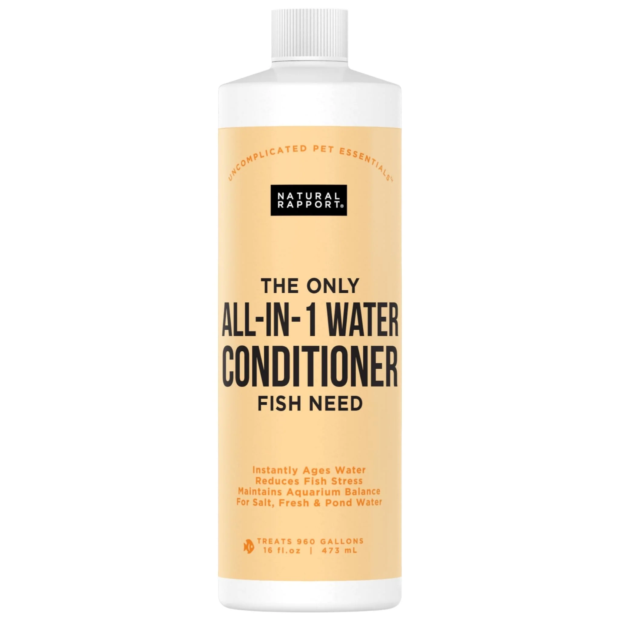 Soft Natural Rapport Aquarium Water Conditioner – Detoxifies Ammonia Chlorine Chloramine 16 oz High-Performance