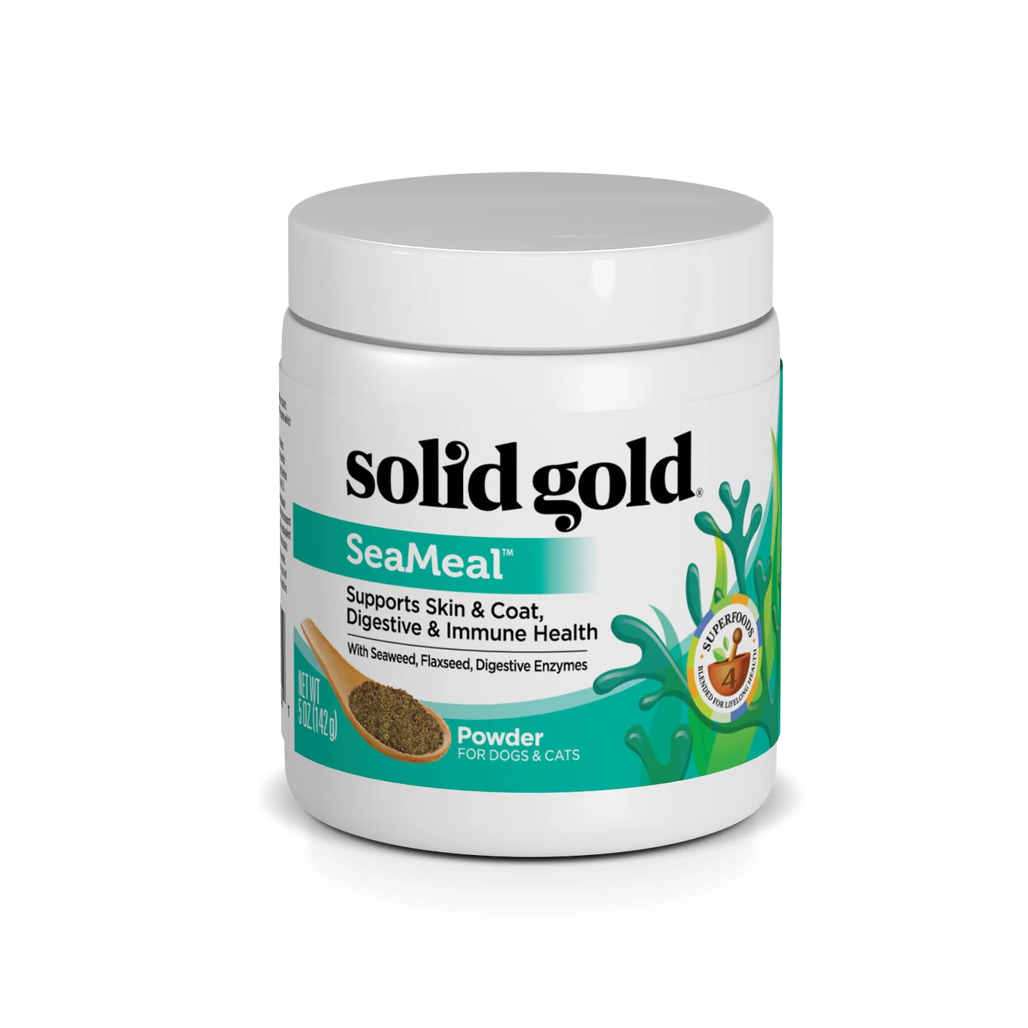 Unique Solid Gold SeaMeal Kelp-Based Multivitamin Powder for Dogs Cats Omega-3 Digestive Skin Health Secure