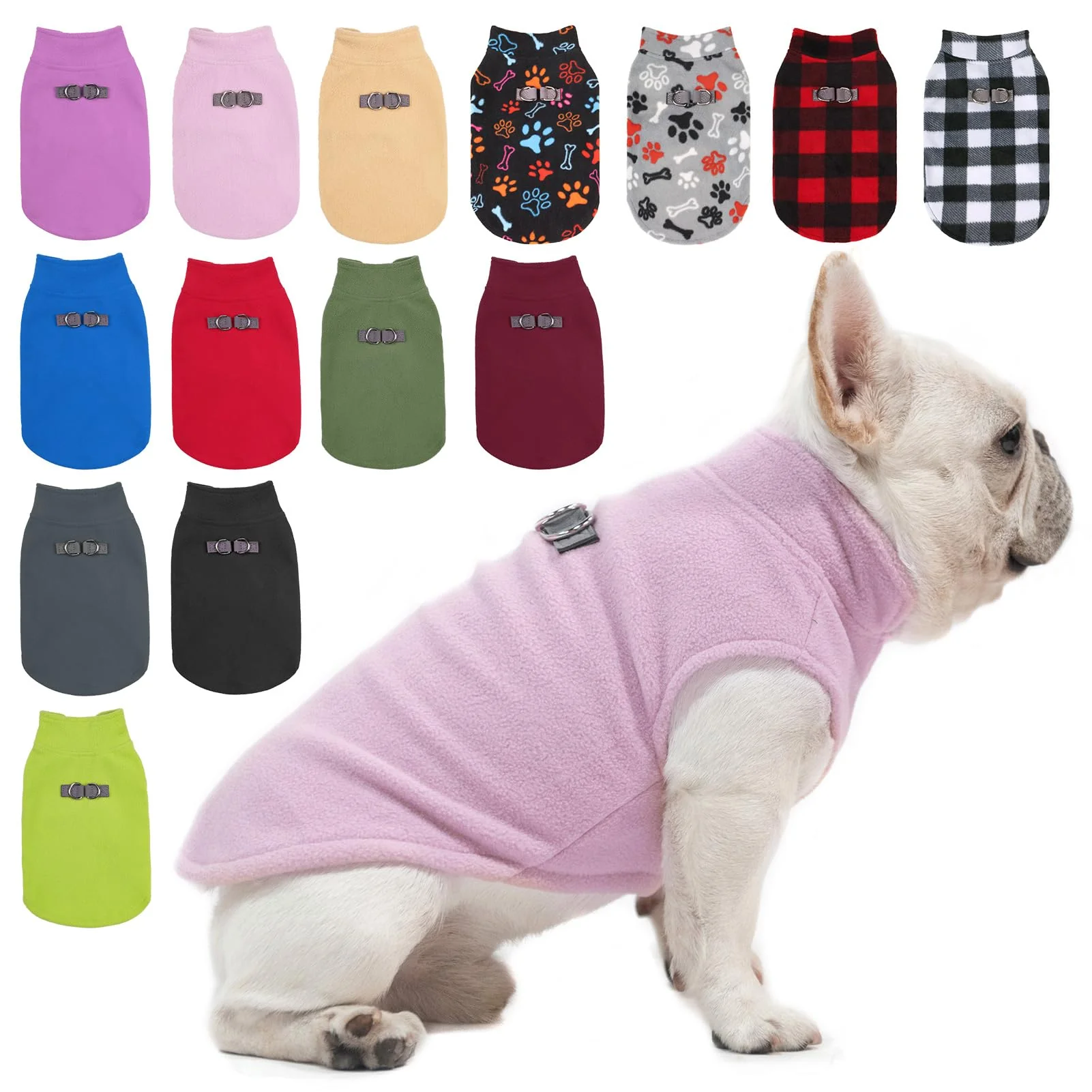 Prestigious BEAUTYZOO Dog Fleece Vest with D-Rings – Winter Coat for Small Medium Dogs Reusable