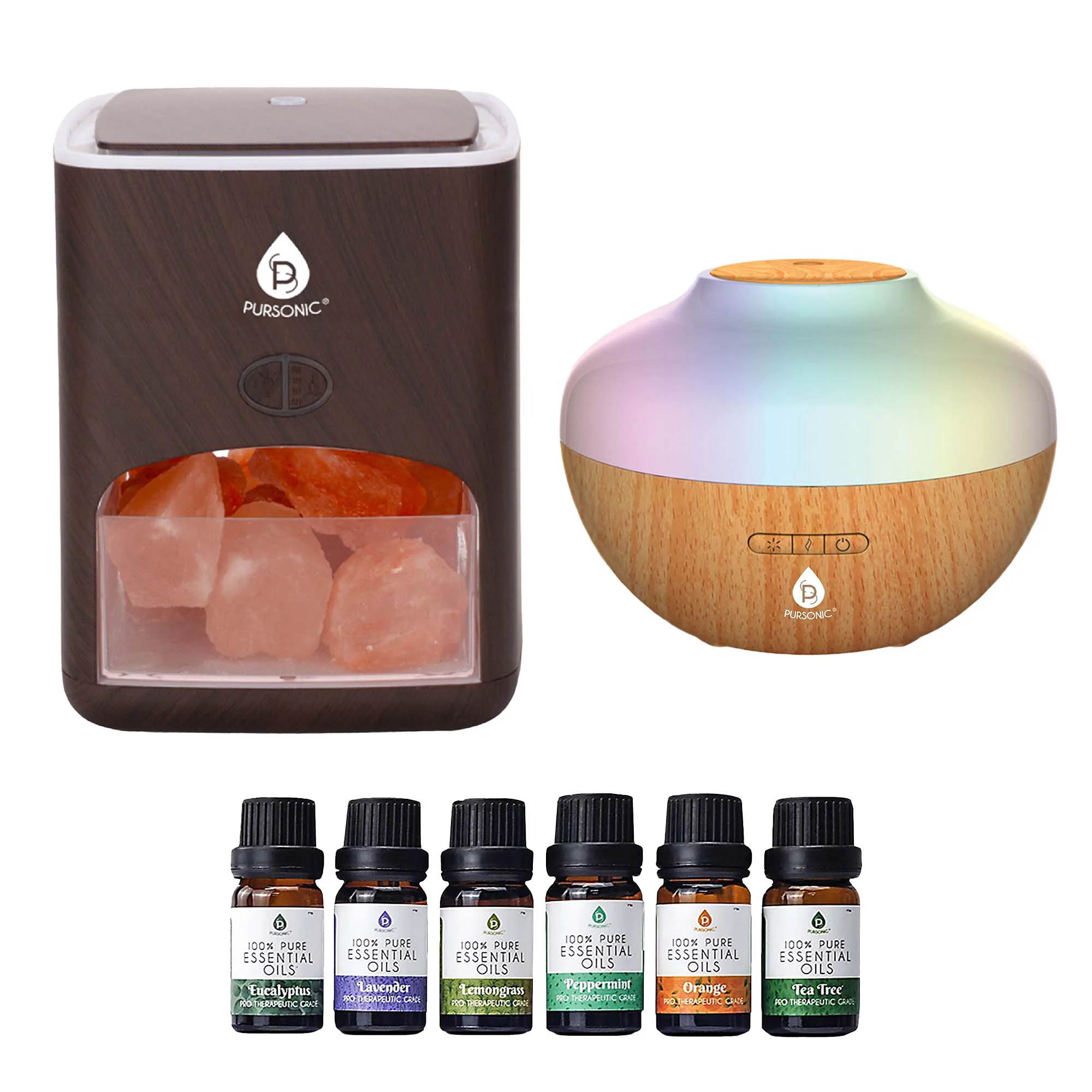 Durable Pursonic Himalayan Salt Lamp Aromatherapy Diffuser Wellness Set Classic